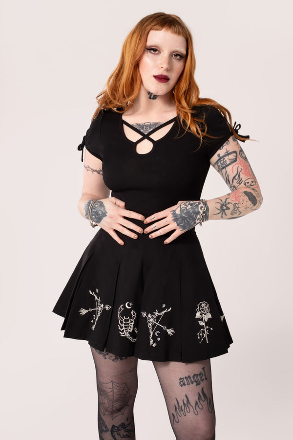 hell bunny Astrology Skirt Black