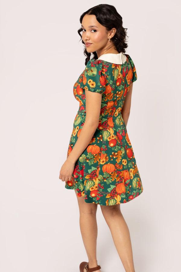 Hell Bunny Autumn Mini Dress Green