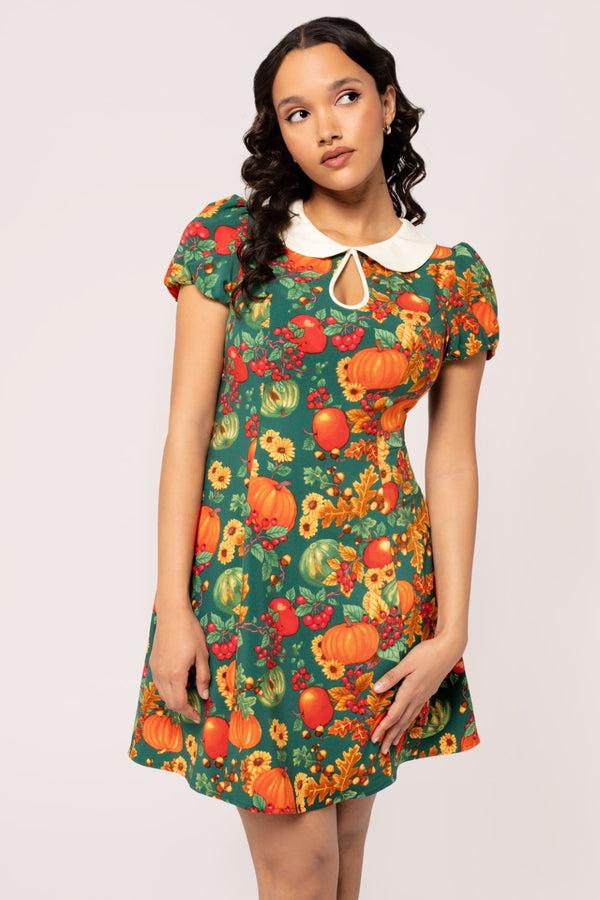 hell bunny Autumn Mini Dress Green