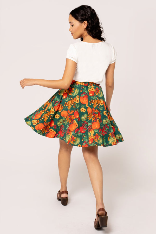 Hell Bunny Autumn Skirt Green