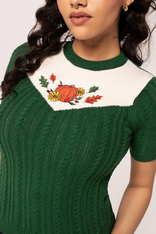 Hell Bunny Autumn Top Green