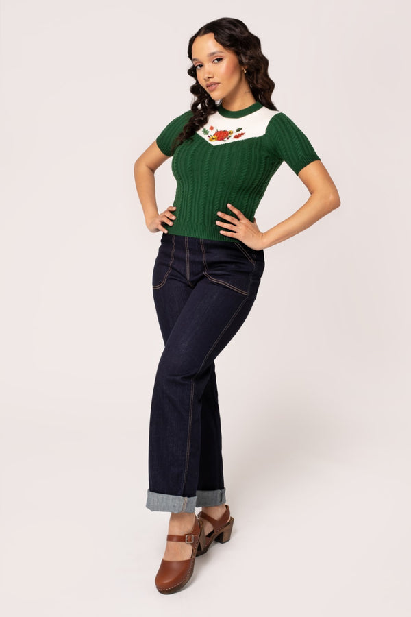 Hell Bunny Autumn Top Green