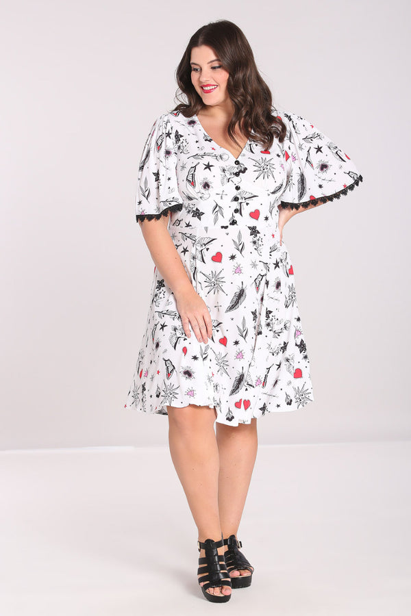 Hell Bunny Avery Dress White