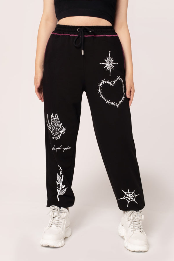 hell bunny Avery Joggers Black