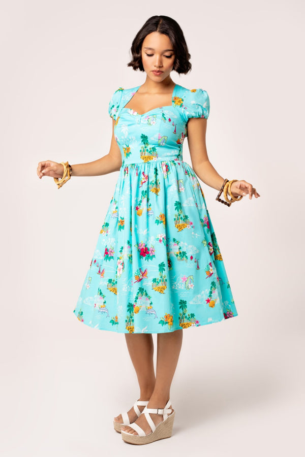 Hell Bunny Ayanna Dress Aqua