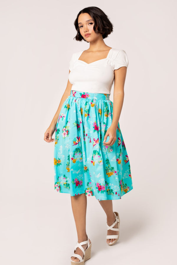 Hell Bunny Ayanna Skirt Aqua