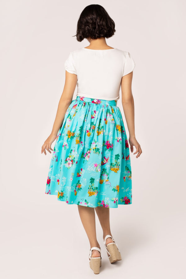 Hell Bunny Ayanna Skirt Aqua