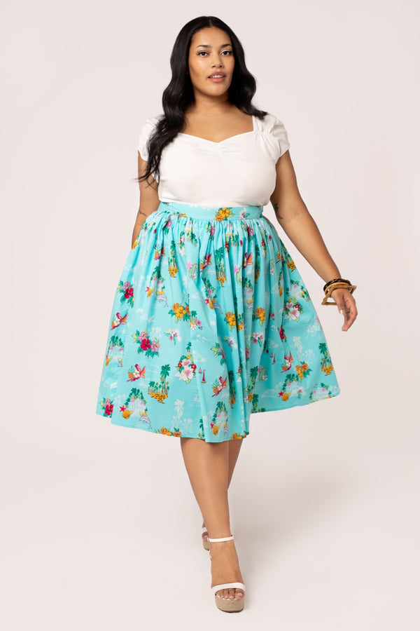Hell Bunny Ayanna Skirt Aqua