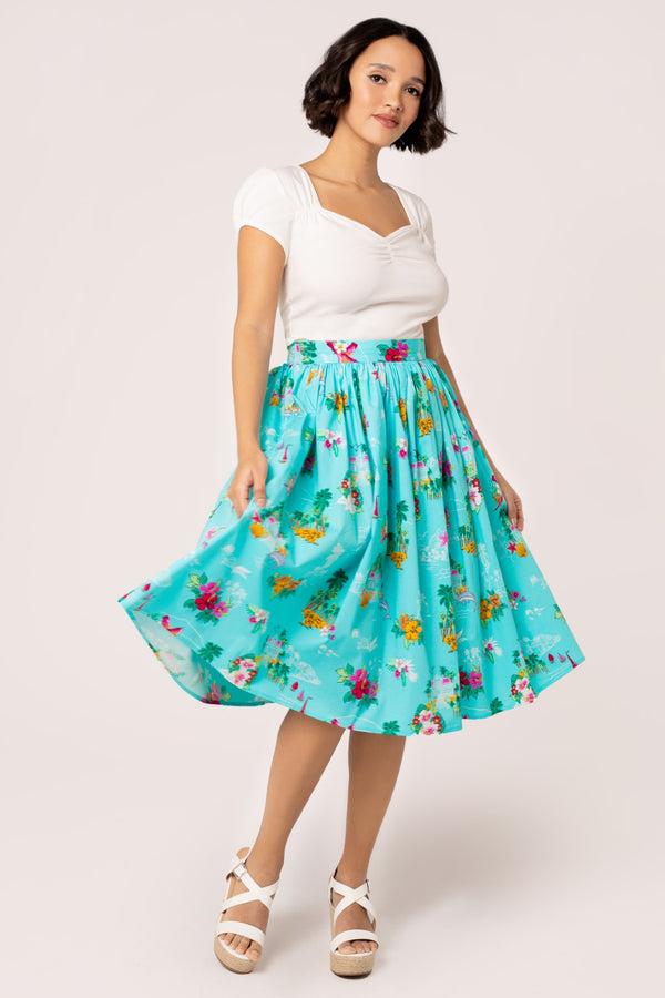 hell bunny Ayanna Skirt Aqua