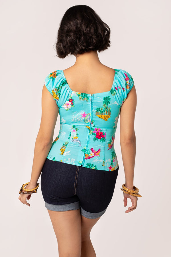 Hell Bunny Ayanna Top Aqua