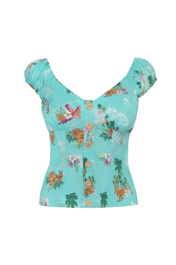 Hell Bunny Ayanna Top Aqua