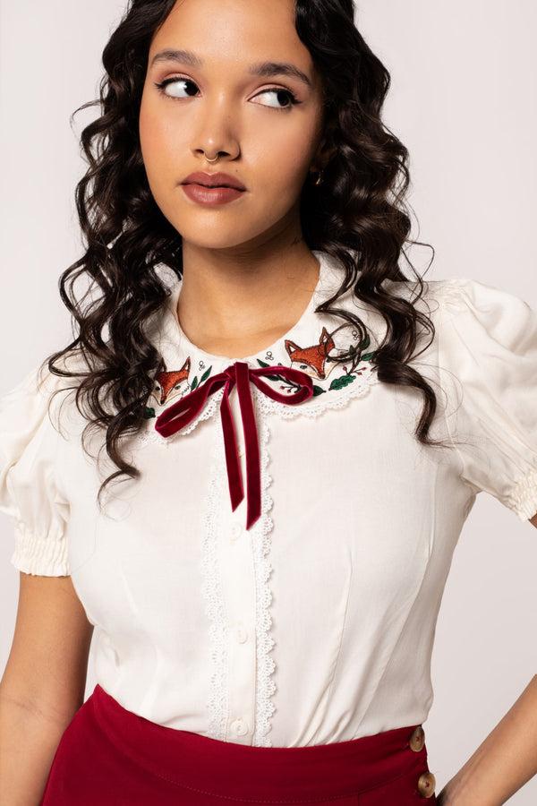 Hell Bunny Basil Blouse Ivory