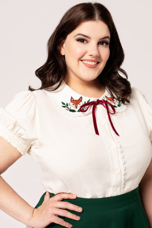 Hell Bunny Basil Blouse Ivory