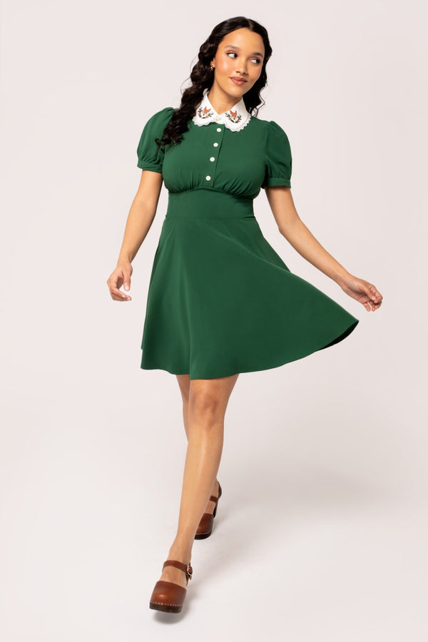 Hell Bunny Basil Mini Dress Green