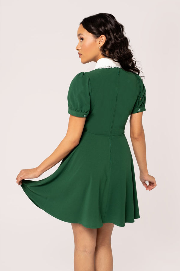 Hell Bunny Basil Mini Dress Green