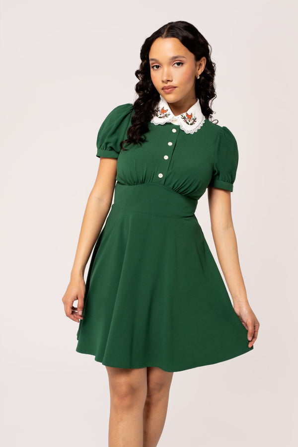 hell bunny Basil Mini Dress Green