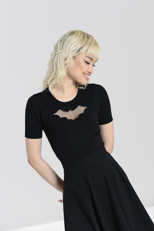 Hell Bunny Bat Top Black Black