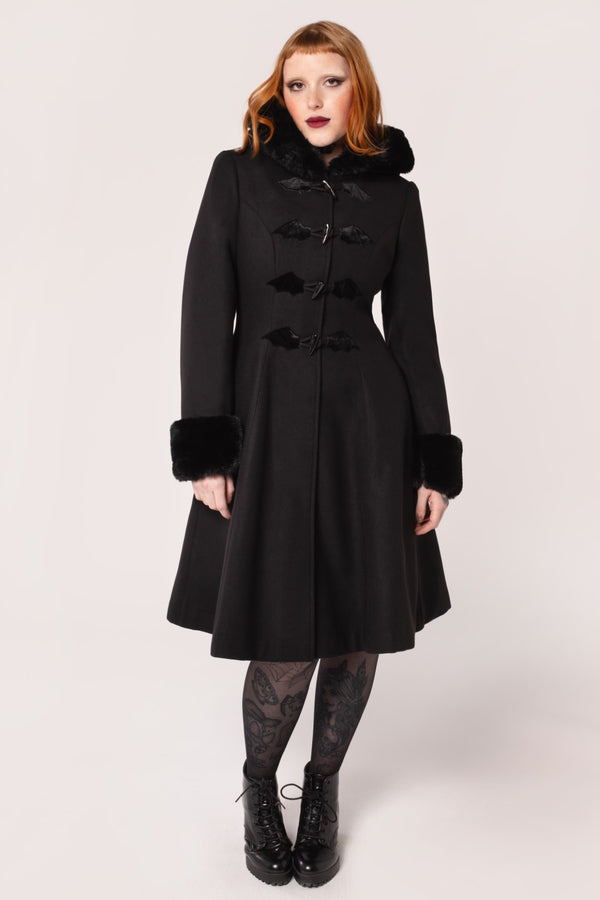 hell bunny Batilda Coat Black