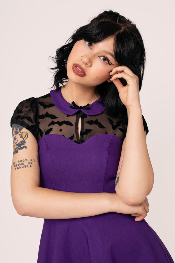 Hell Bunny Batsy Dress Purple