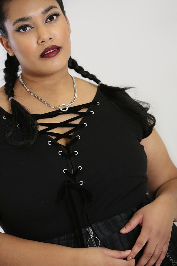 Hell Bunny Belladonna Top Black Black