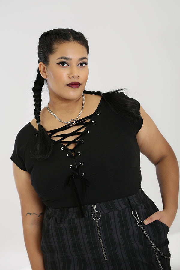 Hell Bunny Belladonna Top Black Black