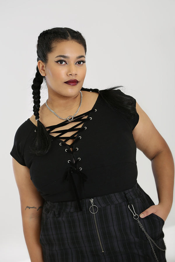 hell bunny Belladonna Top Black H Black