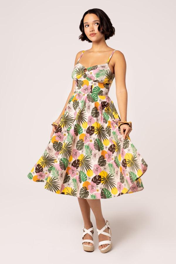 hell bunny Benita Dress Beige