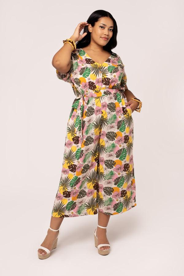 Hell Bunny Benita Jumpsuit Beige