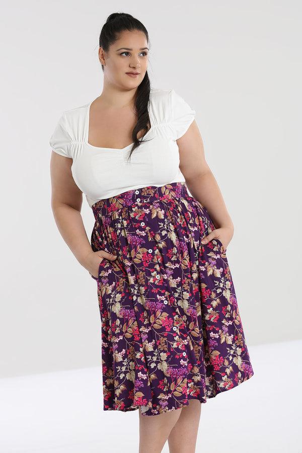 Hell Bunny Berry Crush Skirt Purple