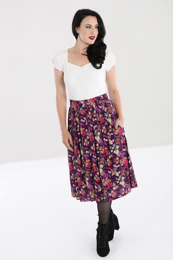 Hell Bunny Berry Crush Skirt Purple