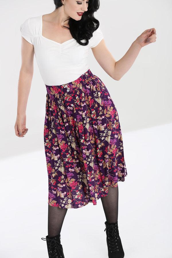 hell bunny Berry Crush Skirt Purple