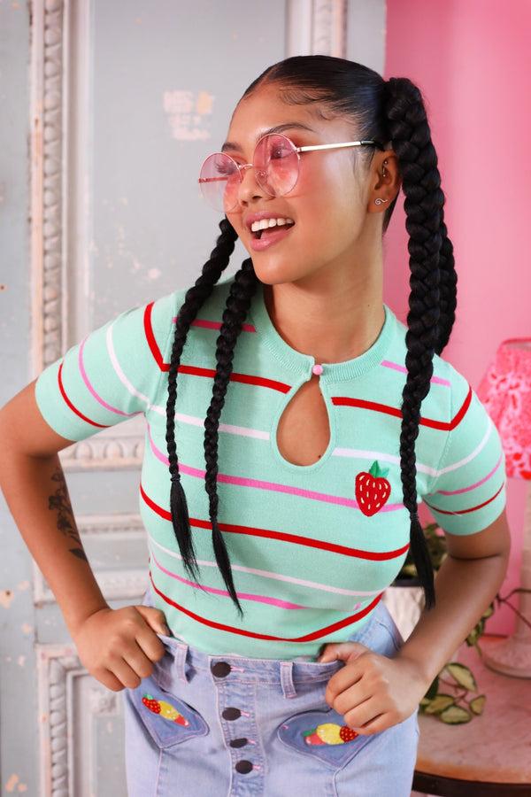 hell bunny Berry Cute Top Mint