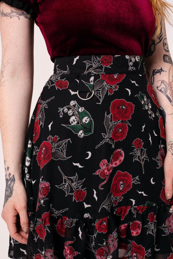 Hell Bunny Blooming Elle Skirt Black