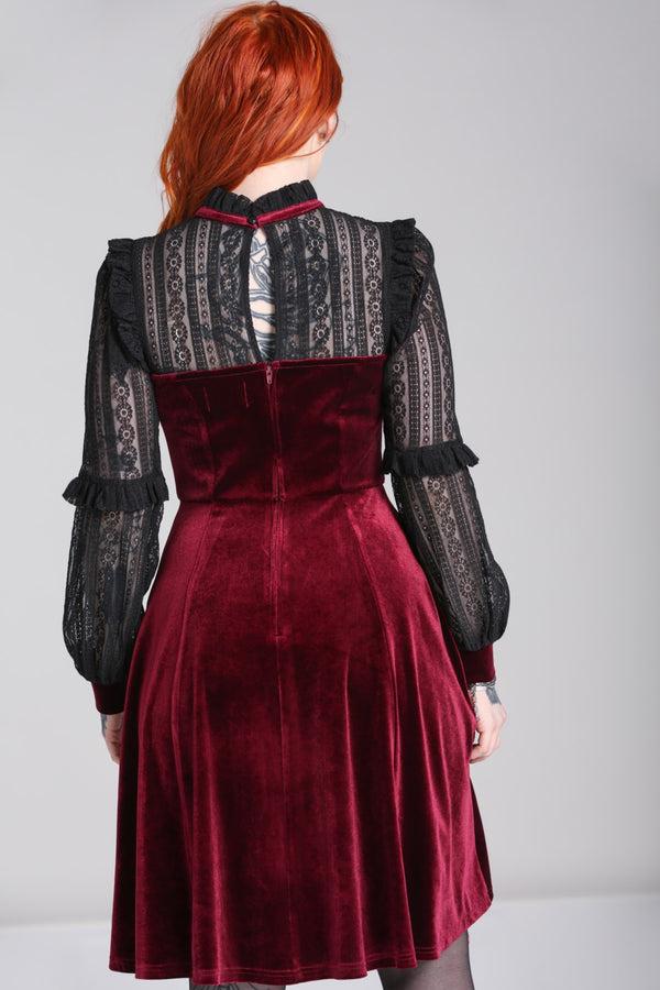 Hell Bunny Bonnie Dress Burgundy