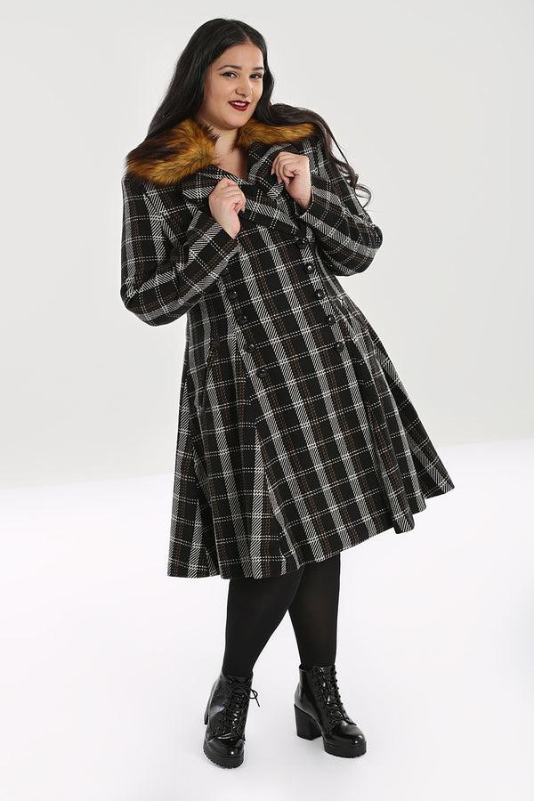 hell bunny Brooklyn Coat Brown