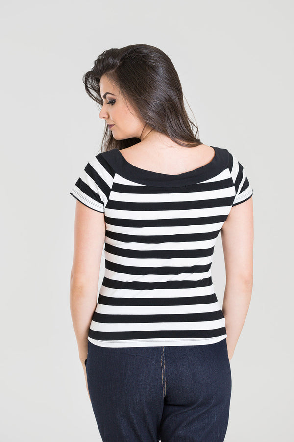 Hell Bunny Caitlin Top Black / White