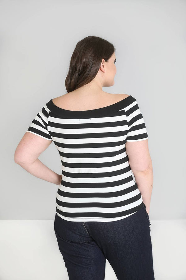 Hell Bunny Caitlin Top Black / White