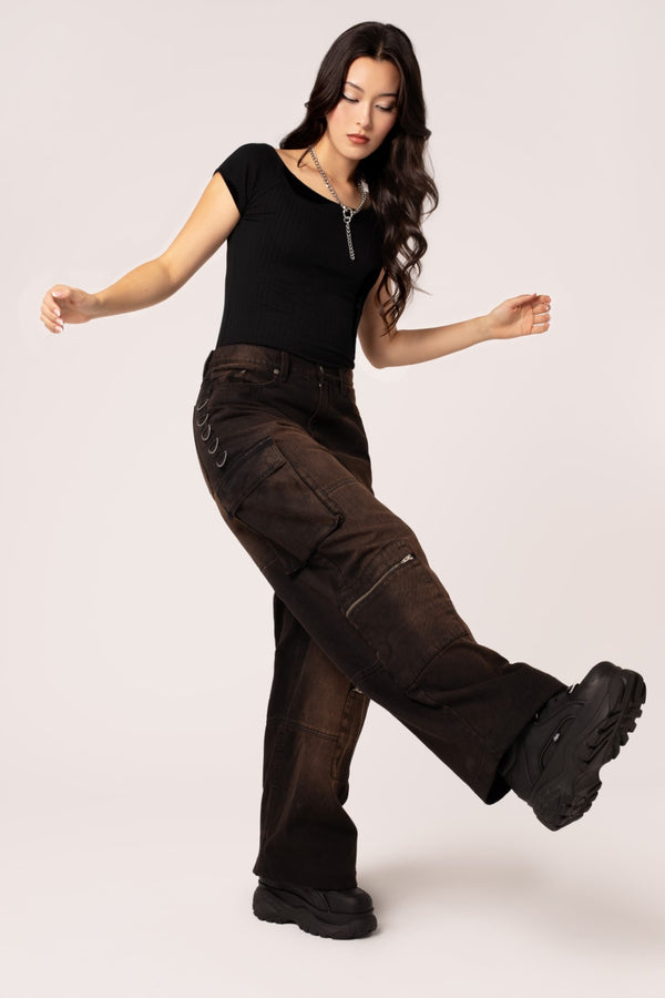 Hell Bunny Cameron Jeans Brown Brown