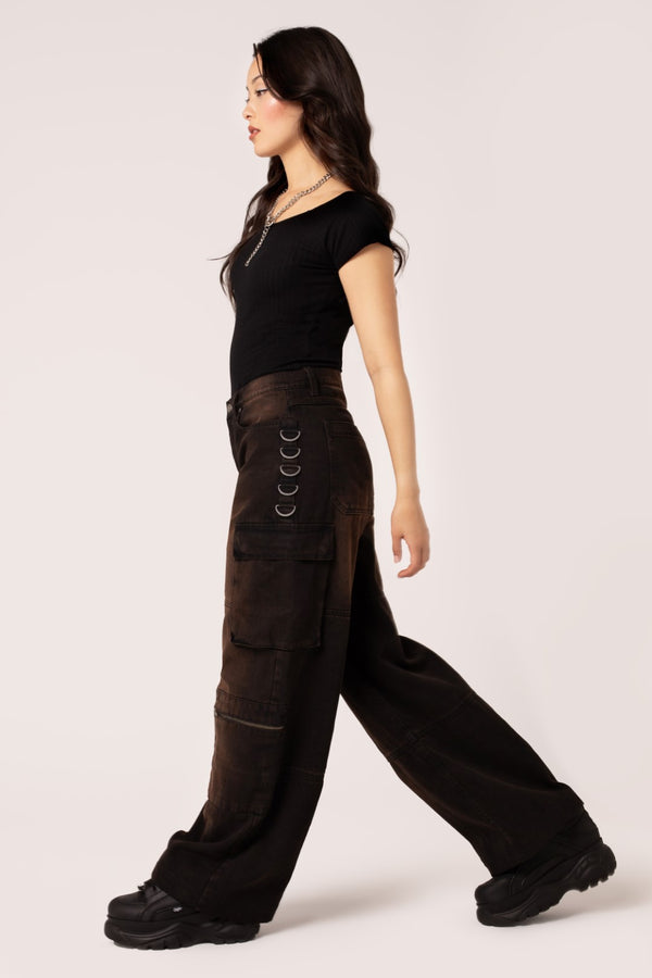 Hell Bunny Cameron Jeans - Short Length Brown