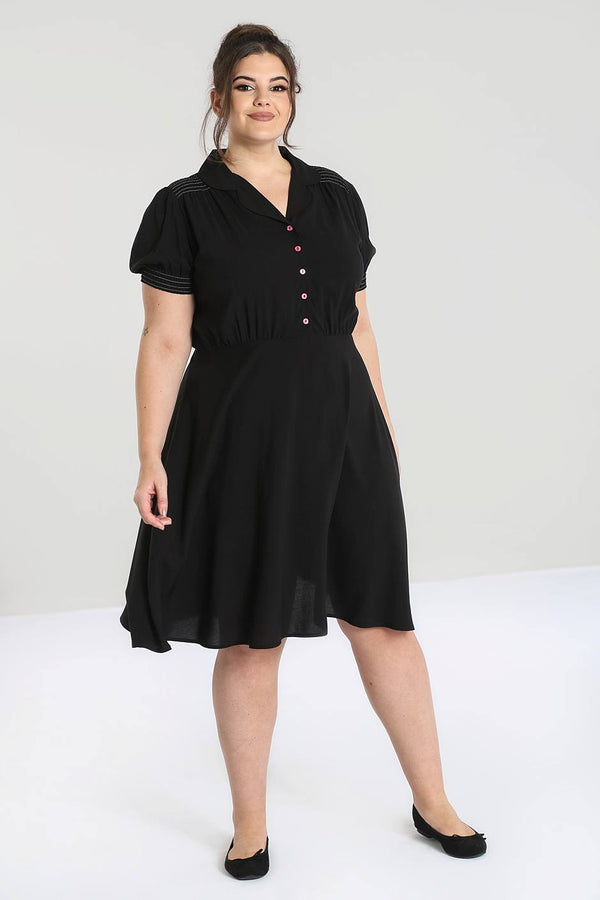 Hell Bunny Camille Dress Black / Pink
