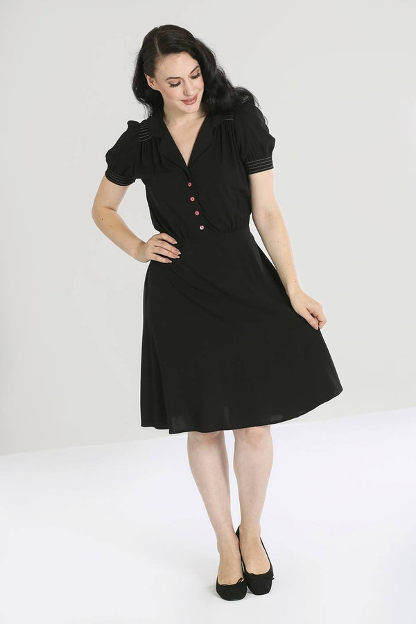 hell bunny Camille Dress Black / Pink