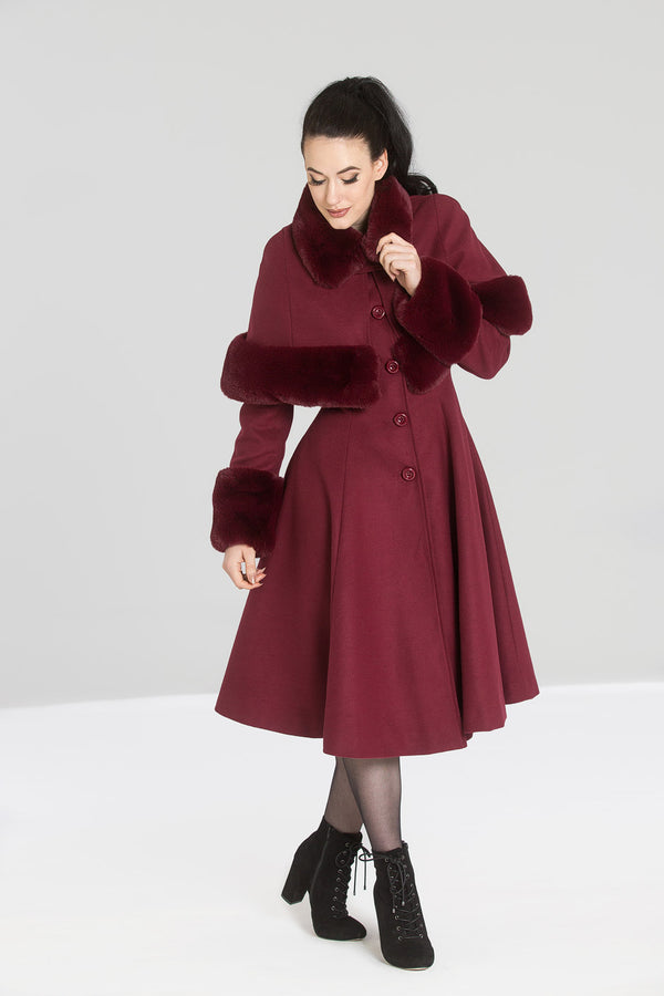 Hell Bunny Capulet Coat Wine