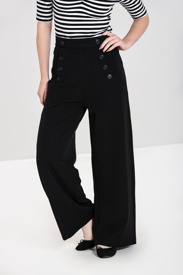 hell bunny Carlie Swing Trousers Black