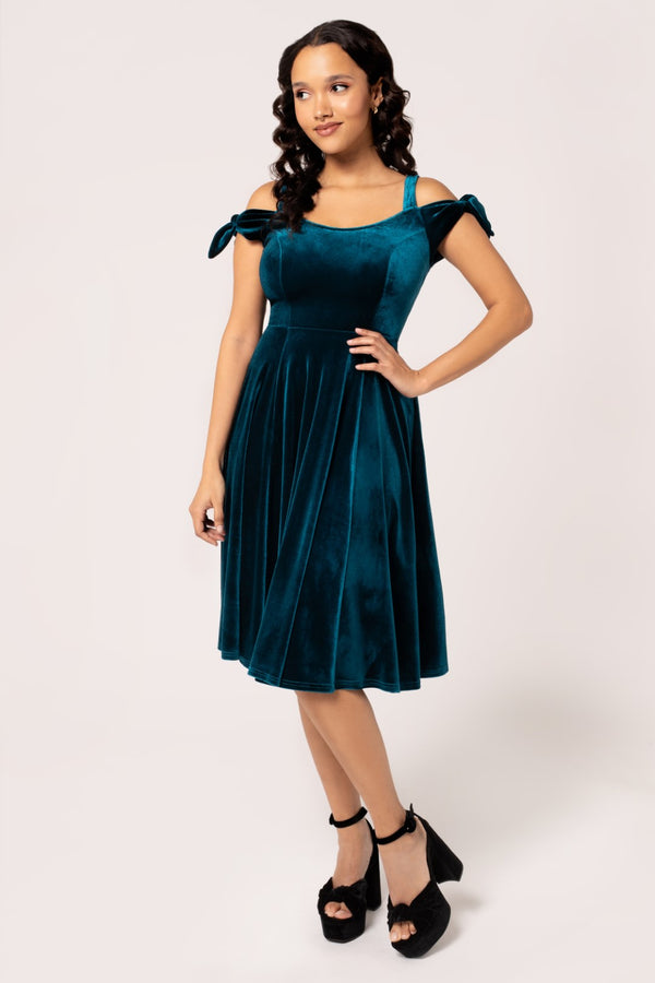hell bunny Carrie Dress Teal