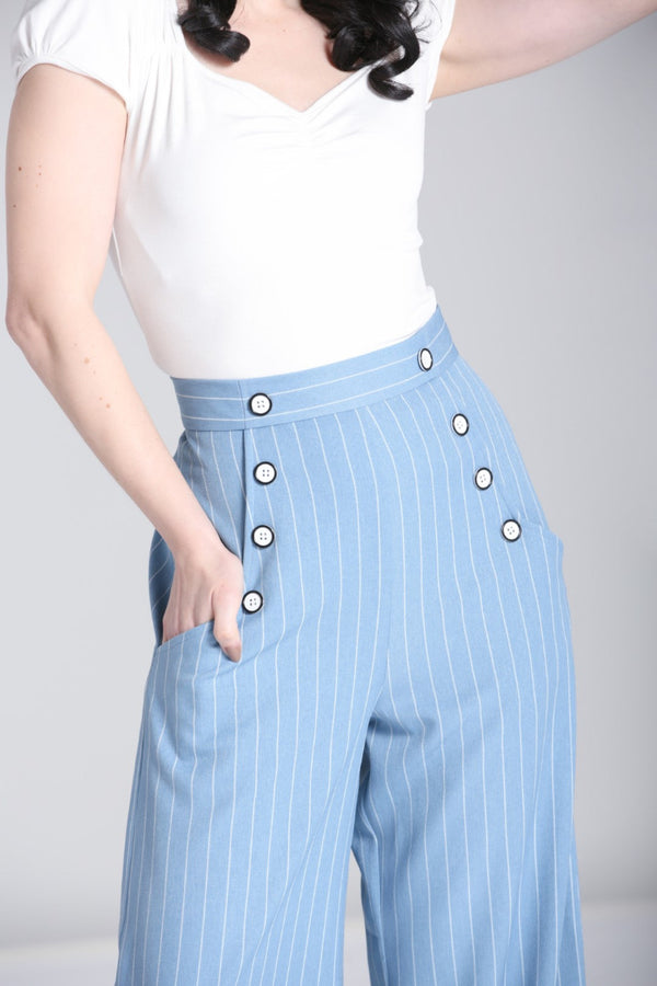 Hell Bunny Caspian Swing Trousers Beige