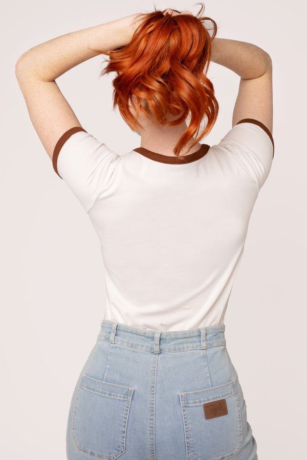 Hell Bunny Charlie T-Shirt Brown