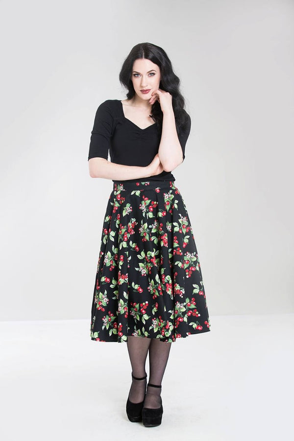 Hell Bunny Cherie 50's Skirt Black
