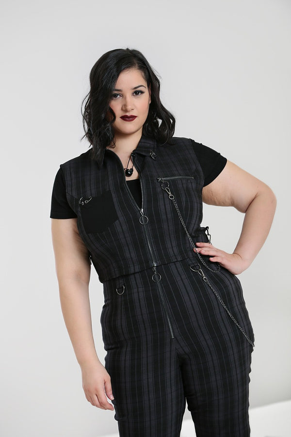 Hell Bunny Cobain Vest Grey