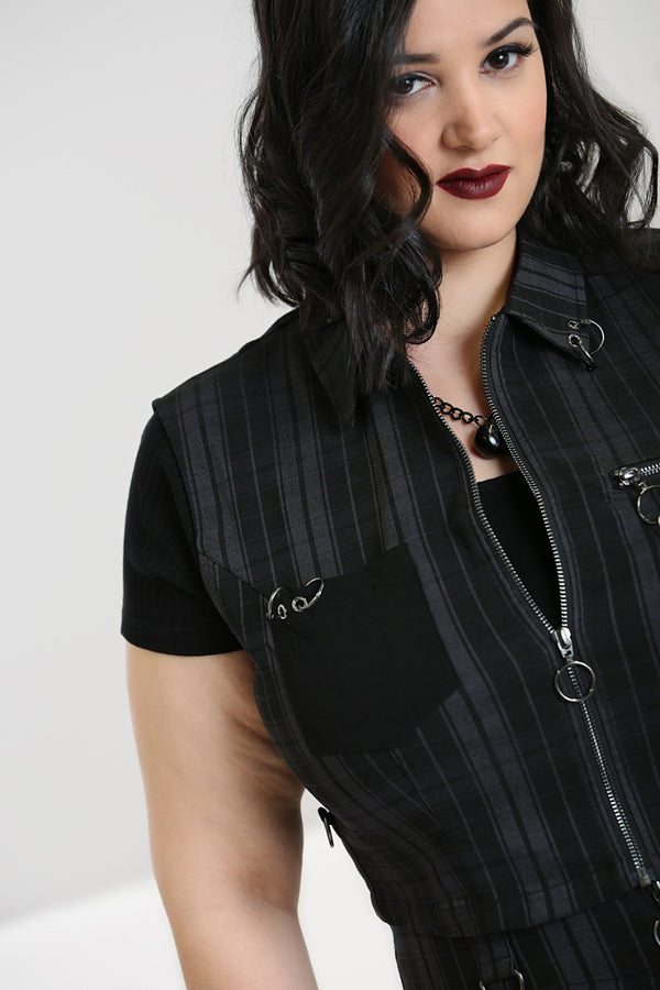 Hell Bunny Cobain Vest Grey