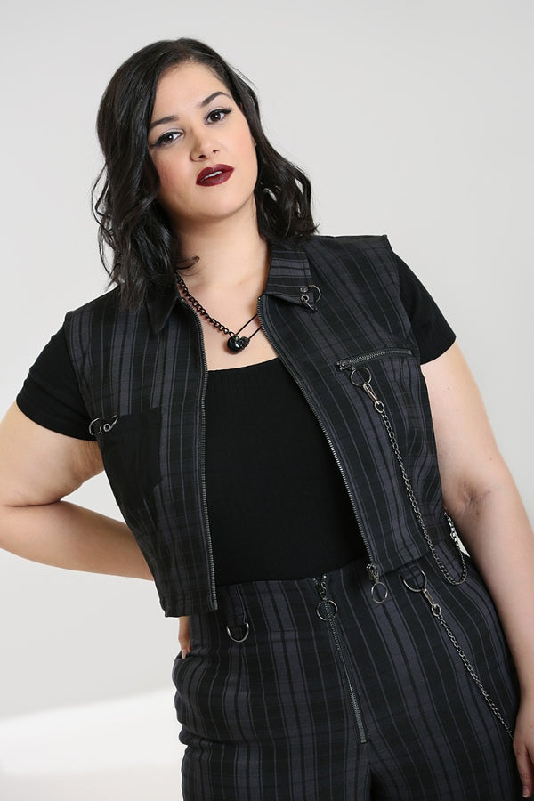 hell bunny Cobain Vest Grey